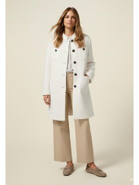 Oltre Oltre Płaszcz zimowy 0066R000461N011 Biały Baggy Fit