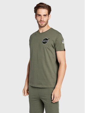 Alpha Industries Alpha Industries T-Shirt Space Shuttle 176507 Zielony Regular Fit
