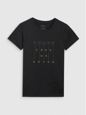4F 4F T-Shirt FOB SUMMER Czarny Regular Fit