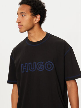 Hugo Majica Nitlogo 50521686 Črna Loose Fit