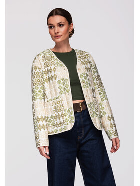 Ombre Ombre Kurtka przejściowa OW-JALP-0126 Khaki Loose Fit