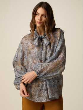 Oltre Oltre Blusa 2086J000866N0Z4 Turchese Over Fit