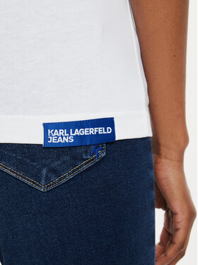 Karl Lagerfeld Jeans Majica 241J1700 Bela Slim Fit