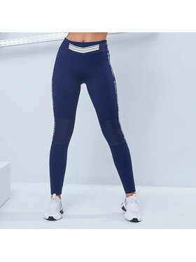 LaBellaMafia LaBellaMafia Legginsy SPORTY FLORAL Granatowy Fitted Fit