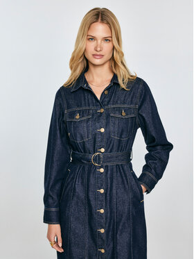 BIG STAR BIG STAR Sukienka jeansowa SYLVIA Granatowy Tailored Fit