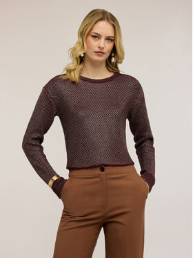 Motivi Motivi Sweter M115W003805N0Z6 Bordowy Regular Fit
