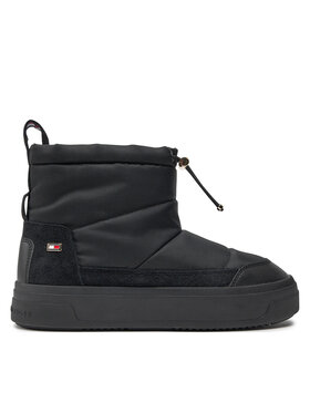 Tommy Hilfiger Tommy Hilfiger Čizme za snijeg Flag Nylon Mini Snowboot FW0FW08334 Crna
