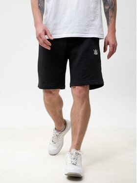 Jigga Wear Jigga Wear Szorty materiałowe Krótkie spodenki dresowe korona 131841 Czarny Regular Fit