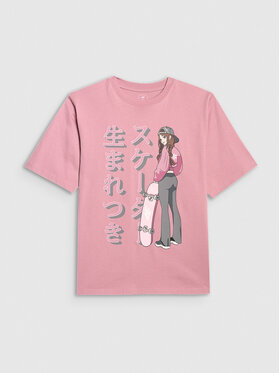 4F 4F T-Shirt BLUE VACATION Różowy Oversize