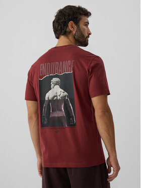 4F 4F T-Shirt STUDIO 4F Brązowy Regular Fit