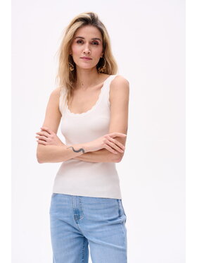 blue shadow blue shadow Top 8076-1 Écru Regular Fit