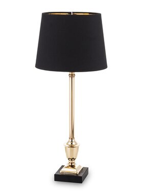 MIAhome MIAhome Lampka nocna Lampa stołowa MAUD z okrągłym abażurem Złoty