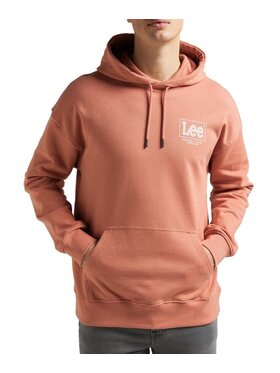 Lee Lee Felpa LOGO LOOSE HOODIE Arancione Regular Fit