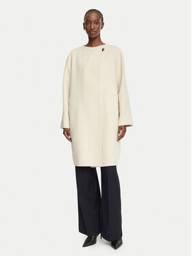 Calvin Klein Calvin Klein Vlněný kabát LV044H537G Béžová Relaxed Fit