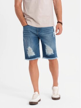 Ombre Ombre Szorty jeansowe OM-SRDS-0157 Niebieski Regular Fit