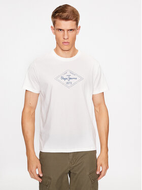 Pepe Jeans Pepe Jeans Tricou Wesley PM509123 Alb Regular Fit