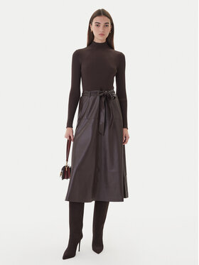 TWINSET TWINSET Трикотажна сукня 252TT3560 Коричневий Slim Fit