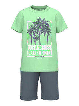NAME IT NAME IT Σετ T-Shirt και σορτς 13214392 Πράσινο Regular Fit
