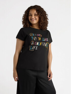 Fiorella Rubino Fiorella Rubino T-Shirt G378L008129N033 Czarny Regular Fit
