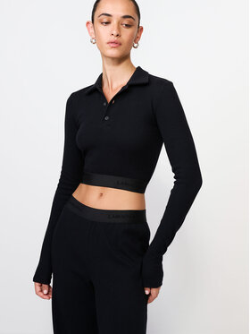 La Mania La Mania Bluzka OTTILE LONGSLEEVE Czarny Basic Fit