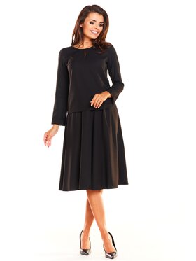Awama Awama Vestito da giorno A237 Nero Basic Fit