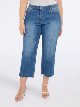 Fiorella Rubino Fiorella Rubino Jeansy P419T005028N024 Turkusowy Cropp Fit