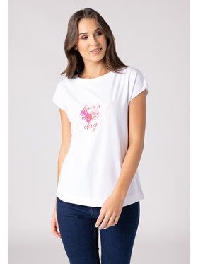 QUIOSQUE QUIOSQUE Bluzka Quiosque 1VF004100 Biały Regular Fit