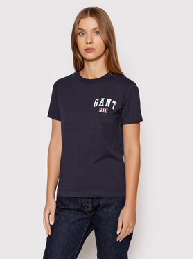 Gant Gant T-Shirt Tag 4200220 Σκούρο μπλε Regular Fit