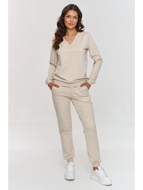 Makadamia Makadamia Komplet dresowy m868 Beżowy Regular Fit