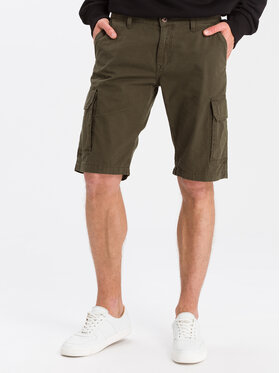 Cross Jeans Cross Jeans Szorty materiałowe A 509-006 Khaki Regular Fit