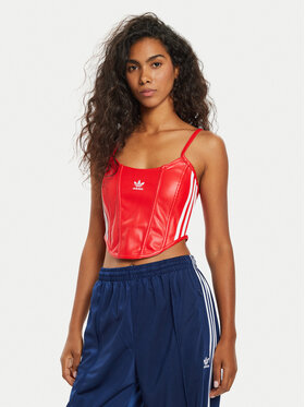 adidas adidas Top Firebird Pleather Corset IW8462 Rot Slim Fit