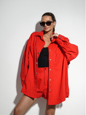 LilaLou LilaLou Súprava košele a nohavíc Post Červená Regular Fit