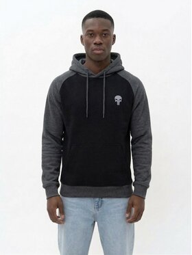 Marvel Marvel Bluza Punisher grafit czaszka 131618 Czarny Regular Fit