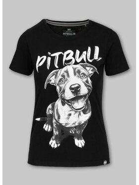 PITBULL PITBULL T-Shirt Koszulka damska PUPPY II S Czarny Regular Fit