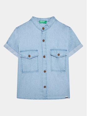 United Colors Of Benetton United Colors Of Benetton Koszula jeansowa 5DHJGQ012 Niebieski Regular Fit