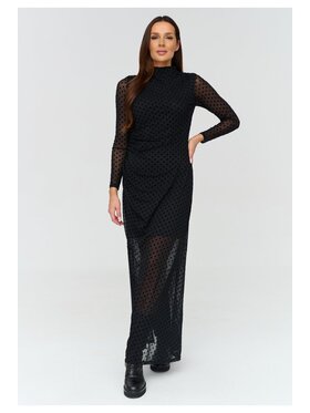 Makadamia Makadamia Sukienka codzienna C87 Czarny Fitted Fit