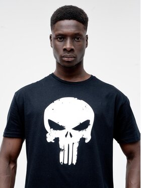 Marvel Marvel T-Shirt Koszulka Z Krótkim Rękawem Męska Czarna Marvel Comics Punisher Crushed Logo M Czarny Regular Fit
