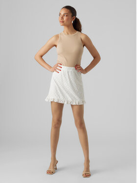 Vero Moda Vero Moda Spódnica mini Tassa 10286069 Biały Regular Fit