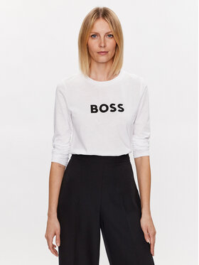 Boss Boss Bluzka Logo 50489592 Biały Regular Fit