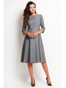 Awama Awama Sukienka A112 Szary Basic Fit