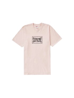 Supreme Supreme T-Shirt Warm Up Tee Różowy Casual Fit