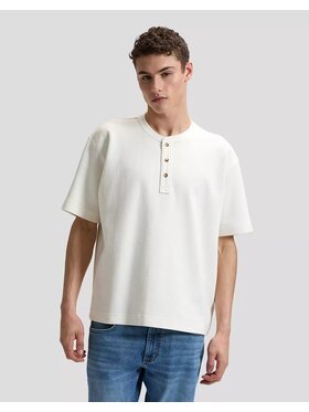Lee Lee T-Shirt HENLEY Biały Relaxed Fit