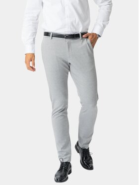 TeeShoppen TeeShoppen Spodnie garniturowe 'Perform Collection' Szary Slim Fit