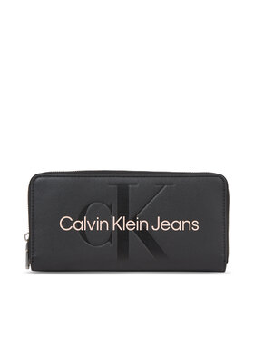 Calvin Klein Jeans Calvin Klein Jeans Ženska denarnica Sculpted Zip Around Mono K60K607634 Črna