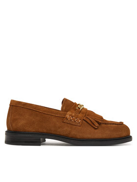 Tommy Hilfiger Tommy Hilfiger Čevlji brez vezalk Th Chain Fringe Suede Loafer FW0FW09918 Rjava