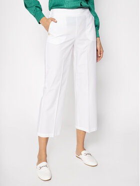 Manila Grace Manila Grace Hlače iz tkanine P565CU Bela Regular Fit