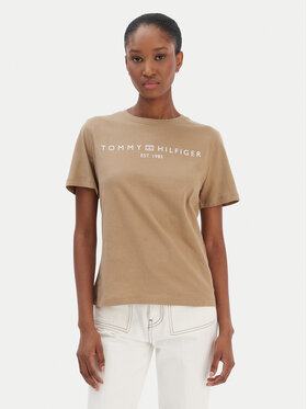 Tommy Hilfiger Tommy Hilfiger Póló Logo WW0WW40276 Bézs Regular Fit
