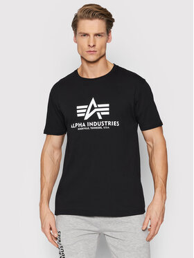 Alpha Industries Alpha Industries T-Shirt Basic Reflective Print 100501RP Czarny Regular Fit