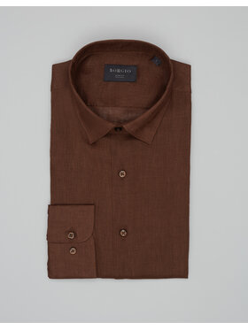 Borgio Borgio Koszula linosa_00670_br Brązowy Slim Fit