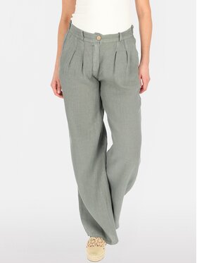Perso Perso Spodnie damskie PTE255039F Khaki Regular Fit